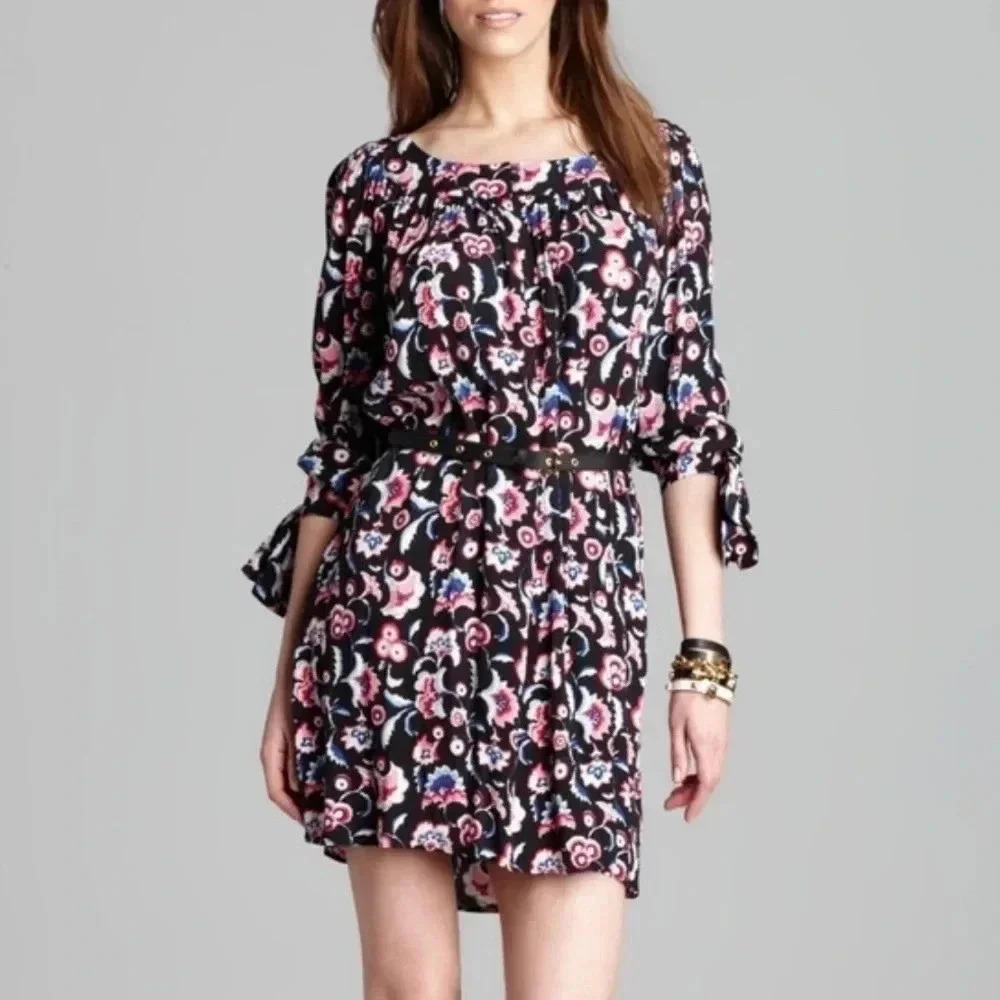 Juicy Couture Floral Black Dress Sheltering Sands Size Small